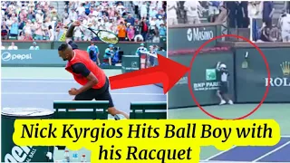 Nick Kyrgios hits Ball Boy with his Racquet after Nadal Match - Indian Wells 2022 - BNP Paribas Open