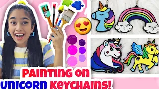 Painting on keychains!😍🎀🦄✨️ | Riya's Amazing World