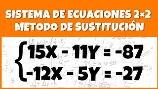 Sistema de ecuaciones por el método de sustitución / Ejemplo 2