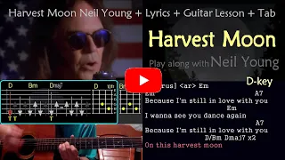 Harvest Moon Neil Young + Lyrics + Guitar Lesson Play-Along + Chords + Solo + Tab