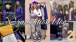 Graduation Vlog | Class of 2024+ 2x Graduate+ the end of an era+ grwm