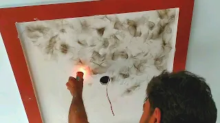 create Marble effect on Ceiling top using candle smoke