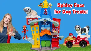 Assistant Uses Spidey and Paw Patrol to deliver Trips to Wiggles and Waggles