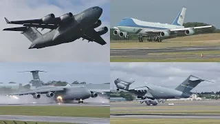 President Trump UK Visit Movements at Prestwick Airport July 2018 | USAF C5Ms C17s VC25A & More