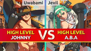 GGST ▰ Uwabami (Johnny) vs Jevil (A.B.A). High Level Gameplay