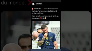 Lucas Hernandez est officiellement forfait pour le reste de la coupe du monde 2022 !