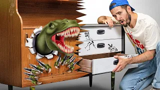 🦖You Won’t Believe What I Did with an Old Cabinet: A Jurassic Park Nightstand! 🦖