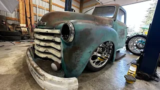 Building Air Ride On My 1950 Chevy SAWMILL TRUCK  (front)