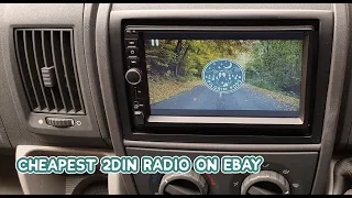 CHEAPEST 2DIN RADIO on EBAY and REVERSING CAM INSTALL and REVIEW - DIY Budget Campervan Conversion