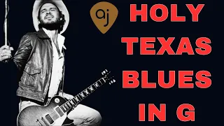 Holy Texas Blues Jam Track in G for Guitar | Jesus Just Left Chicago (69 BPM)