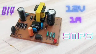 DIY MINI 12V 1AMP SMPS WITH AP8022 IC.