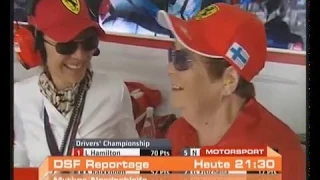 Kimi Räikkönen´s Grandma in Ferrari pit during Qualifying Nürburgring 2007