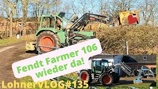 LohnerVLOG#135 😍 Fendt Farmer 106s wieder da! I Grundstück aufräumen mit Minibagger Terrex AM 16R