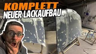 Neuer Lackaufbau am Karoserie Blech | Komplette Motorhaube Neu Lackieren