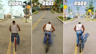 GTA SA 2004 VS 2021 VS 2022 Remastered Graphics Comparison - Original vs Definitive vs Concept