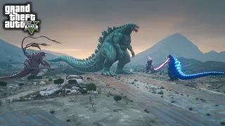 The Legendary Godzilla Earth vs. Team Shin Godzilla Epic Battle ( GTA V Mods )