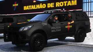ROTAM⚡ CONFRONTA FORAGIDO ARMADO PMGO | GTA 5 POLICIAL