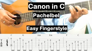 Canon in C Guitar Tutorial Fingerstyle Guitar Tab (Pachelbel) Guitar Lessons for Beginners