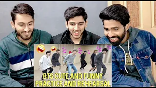 REACTION ON || BTS CUTE AND FUNNY PRACTISE AND REHEARSAL || MOMENTS   || @3HEntertainer15​