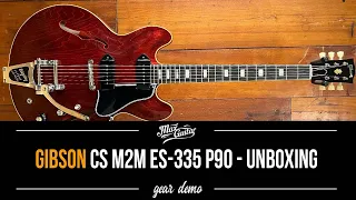 Gibson CS M2M ES-335 P90 Bigsby Dark Stain Antique Red - Unboxing and Gear Demo