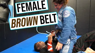 White Belt Taps Brown Belt Then... | BJJ Gi Rolling