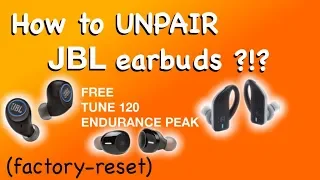 How to UNPAIR JBL wireless earbuds - Factory Reset - FREE X, TUNE 120, ENDURANCE DIVE