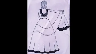 how to draw traditional girl drawing | backside girl || girl drawing