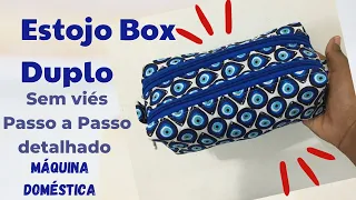 ESTOJO BOX DUPLO SEM VIÉS | passo a passo detalhado | Máquina Doméstica