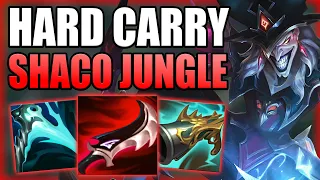 HOW TO PLAY AD SHACO JUNGLE & HARD CARRY PLAT ELO! - Best Build/Runes S+ Guide - League of Legends