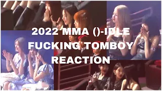 2022 멜론뮤직어워드 아이들 퍼킹톰보이 아티스트석 리액션 모음 / MMA ()-IDLE TOMBOY ARTIST REACTION / 뉴진스 르세라핌 아이브 엔하이픈 고막소년단