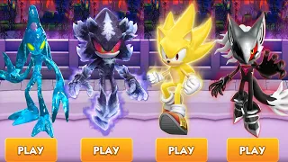 Sonic Forces - New Mephiles the Dark vs Super Sonic vs infinite vs Chaos All Characters Unlocked