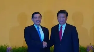 Raw: After decades, China and Taiwan Shake Hands