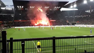 Rennes ultras vs Arsenal from Arsenal end. We lost 3-1 😅