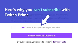 Prime subscription not yet available on Twitch - here's why Amazon Prime won't let you subscribe!