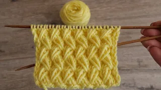 Резинка из вытянутых петель спицами | « Rib whith elongated stitches» knitting pattern