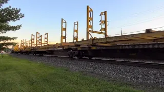 Empty Container Trailer Racks on a Westbound Intermodal in Leetsdale,  PA - 9/5/2019