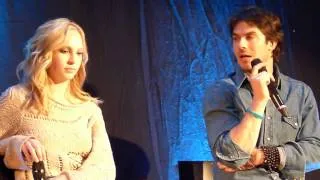 Ian Somerhalder and Candice Accola at BloodyNightCon Brussel talking about playing bad characters