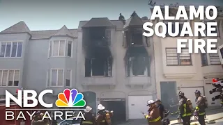 2 people hurt in blaze that destroyed 2 homes in SF's Alamo Square