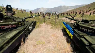 Massive attack by Russian infantry and armored vehicles failed due to defense of Ukrainians | Arma 3