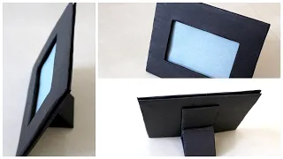 How to make photo frame stand/DIY Photo frame with stand using Cardboard/photo frame making at home