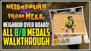 Neighbours Back From Hell - Neighbor Over Board! - All Medals 100% Walkthrough