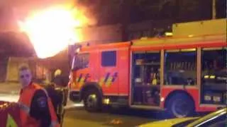 Feu après l'explosion Chaussée de Tongres- Rocourt-Liège 14.2.2013