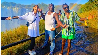 I Took @iammarwa And @rocabreratravels To The Victoria Falls In  Livingstone Zambia