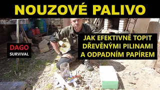 NOUZOVÉ PALIVO! Jak topit efektivně dřevěnými pilinami a odpadním papírem