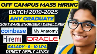 Off-Campus Hiring 2019 - 2024 BATCH | Software Engineer/Developer | Latest Hiring #youtubeshorts