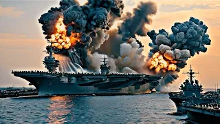 10 Minutes Ago!  The Russian aircraft carrier carrying Iranian troops was destroyed by a Ukrainian m