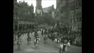 Eerste rijtoer Koningin Juliana na troonswisseling (1948)