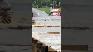 Guy Swept Away During Flash Flood in Berks County, PA ! #weather #flashflood  #rescue #shorts