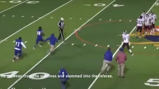 Texas high school football player tackles referee and Is charged with assault