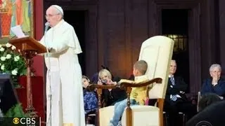 At Pope Francis appearance, boy steals the show